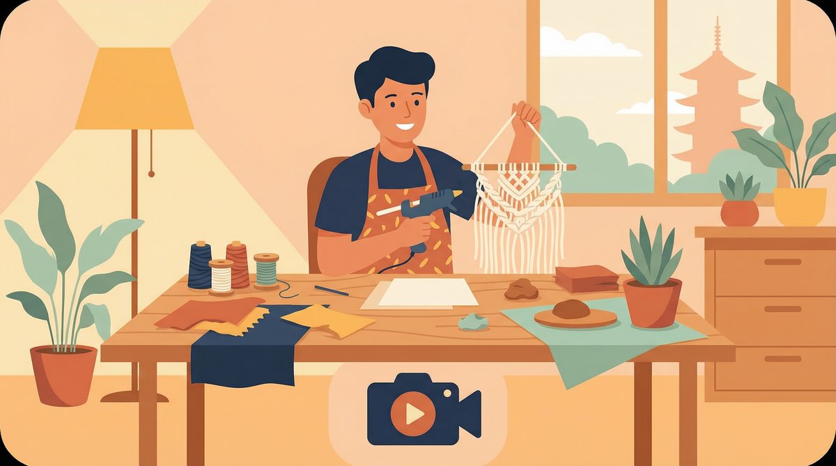 蘑菇视频-手工DIY视频教程：编织装饰品